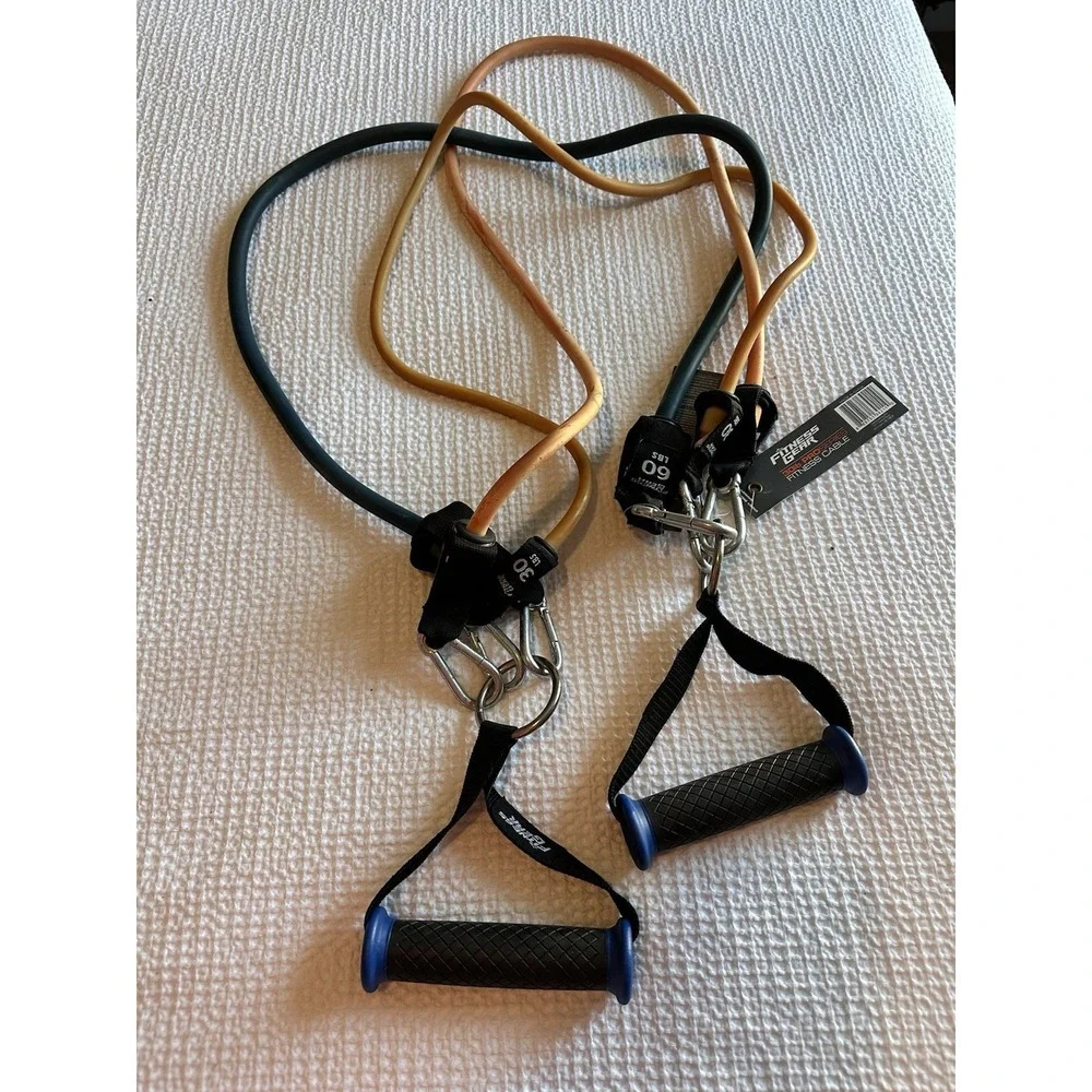 Fitness Gear Resistance Bands‎ Set 30lb 40lb 60lb Pro Series Cables NWT